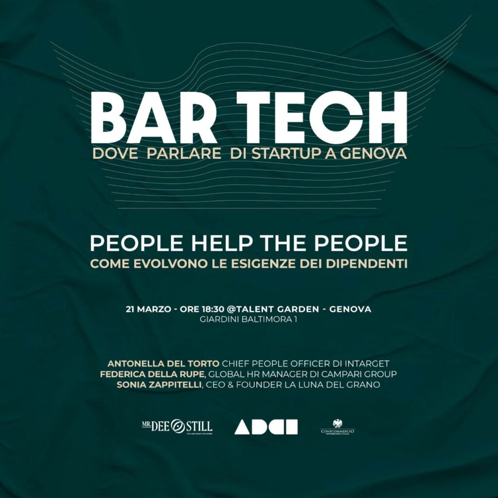 Bar Tech del 21 marzo 2024 a Genova a tema People Help the people
